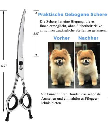 Buy Purple Dragon 7-Inch Japanstahl-440c Professional Dog & Cat Scissors - Right-Handed Bending Scissors for Groomers & Beginners - Buy Online on GoSupps.com