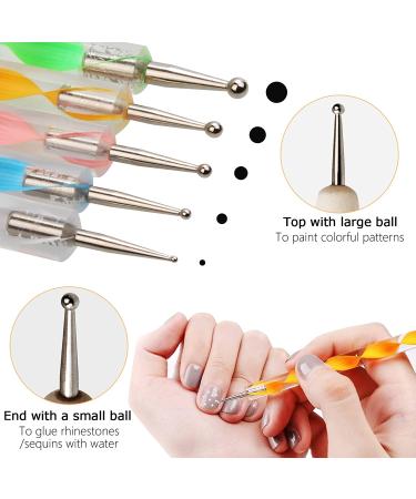 20 Piece Mandala Dotting Tools Set for Nail Art - Dot Painting Stylus and Embossing Pattern Tracing Kit - Buy Online on GoSupps.com