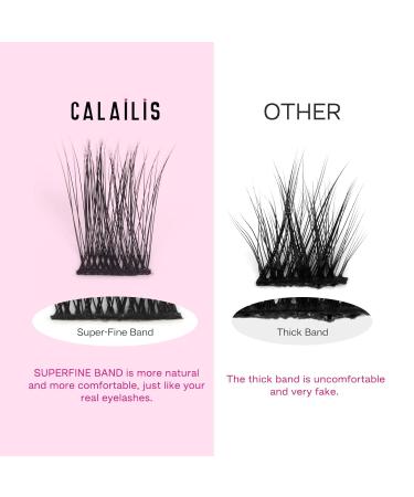 CALAILIS Cluster Lashes - DIY Individual Eyelash Extensions | 14mm Bonded Lash Clusters for At-Home Use - Buy Online on GoSupps.com