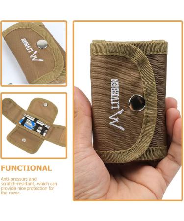 Fomiyes Portable Razor Storage Bag - Leather & Oxford Fabric Shaving Container for Electric Razors | Durable & Protective Design - Buy Online on GoSupps.com