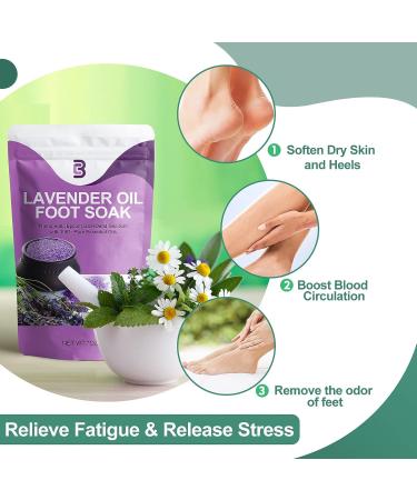 Epsom Salt Lavender 7oz | Soothing Pain Relief, Detox, Softens Calluses | Immunity Boost | Relaxing Bath Salts for Women | Relieve Tired, Achy, Itchy Feet - Buy Online on GoSupps.com