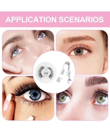 Mimoqk Reusable Magnetic Eyelashes - False Lashes Magnetic Eyelashes No Glue Natural Looking False Lashes Soft False Eye Lashes Easy-to-Apply with Precision Applicator - Buy Online on GoSupps.com