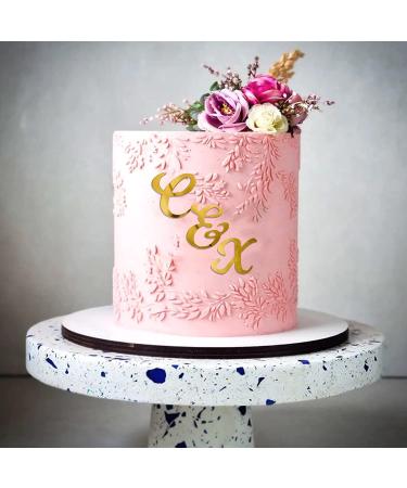 Acrylic Alphabet Cake Topper DIY Personalized Name Cupcake Toppers with A-Z Letter Mirrored Gold Picks for Custom Wedding Cake Decorations Baby Shower Happy Birthday Party Supplies (Uppercase) - Buy Online on GoSupps.com