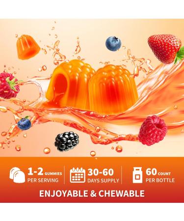 Lithium Orotate 5mg 10mg Gummies Lithium Supplements with Vitamin B, Magnesium & Selenium for Mood Support, Stress Relief, Brain Health, Non-GMO, Vegan, Gluten Free - Mixed Berry Flavor, 60 Gummies Mixed Berry 60 Count (Pac  - Buy Online on GoSupps.com