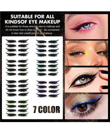miduoidn 4 Pairs Eyeliner Decal Eyelash Sticker Fine Workmanship Compact Size Lady Accessories Convenience Self-adhesive Makeup Tool Type 7 - Buy Online on GoSupps.com