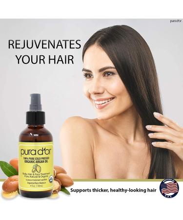 PURA D'OR Anti-Thinning Advanced Therapy Biotin Shampoo & Conditioner Hair Care Set & Organic Moroccan Argan Oil (4oz / 118mL) USDA Certified 100% - Buy Online on GoSupps.com