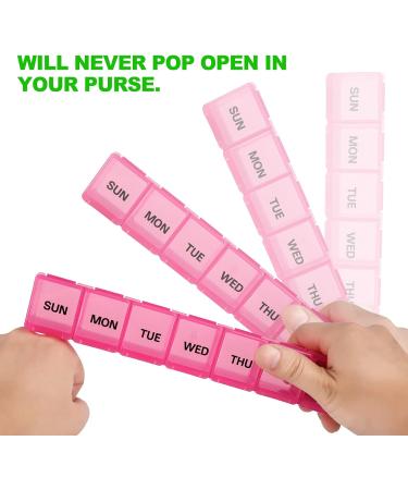 Buy XL Pink Pill Organizer - Extra Large Weekly & Daily Cases for Vitamins Fish Oil & Supplements - Buy Online on GoSupps.com