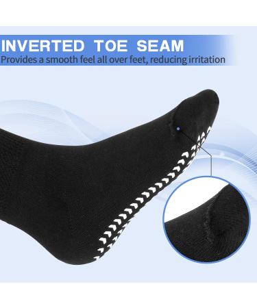 Extra Wide Diabetic Socks for Swollen Feet - Non-Skid Grips, Unisex Hospital Socks - 2 Pairs Black - Buy Online on GoSupps.com
