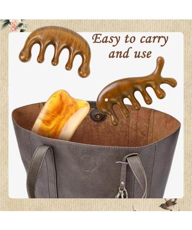 Tyxhxtf Massage Comb Set - 2 Wide Tooth Gua Sha Stones & Round Tooth Comb for Fatigue Relief | Ideal Massage Tool for Men & Women - Buy Online on GoSupps.com