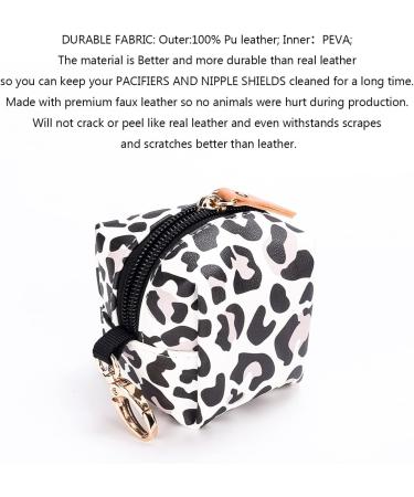 Rianpesn Stylish Leopard Pacifier Bag - Zip Holder for Diaper Bag Fits 2 Pacifiers | International Shipping - Buy Online on GoSupps.com
