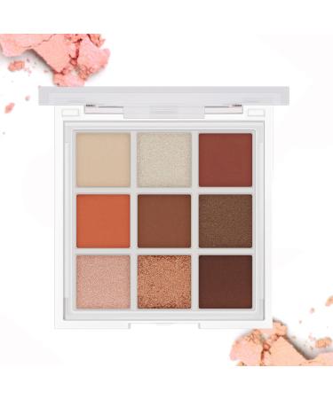 Colorful Eyeshadow Palette - Velvety Eye Shadow Pallet 9 Colors Highly Pigmented Eye Shadow Waterproof Smokey Professional Beauty Makeup Kit for Women Girls Frifer 02