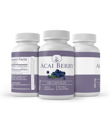 PURE ORIGINAL INGREDIENTS Acai Berry (100 Capsules) No Magnesium Or Rice Fillers Always Pure Lab Verified 100 Count (Pack of 1) - Buy Online on GoSupps.com