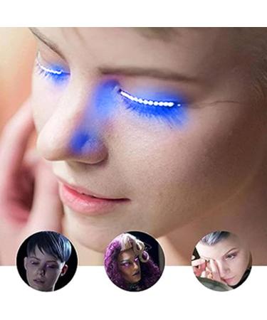 Qukaim LED False Eyelashes Light for Party Bars Nightclubs Halloween Luminous Glowing Makeup Strip Lashes Lamp Lightweight Stylish Reliable Yellow and Blue Options - Buy Online on GoSupps.com