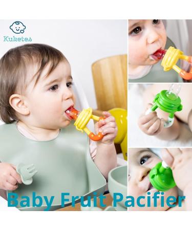 Kuketes Baby Lead Weaning Silicone Pacifier - BPA Free & Anti-Choke Fruit & Vegetable Teether for Safe Feeding - Buy Online on GoSupps.com