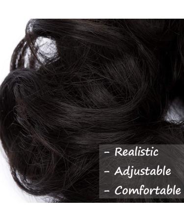 Silk-Co Hair Part with Rubber Band | Wavy Soft Bun & Thickening Hair Extensions | Dark Brown Messy Bun Updo - 25g - Buy Online on GoSupps.com