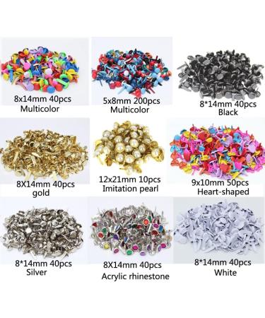 500Pcs Mixed Color Metal Brads Kit for Scrapbooking, Paper Crafts & DIY Projects - Buy Online on GoSupps.com