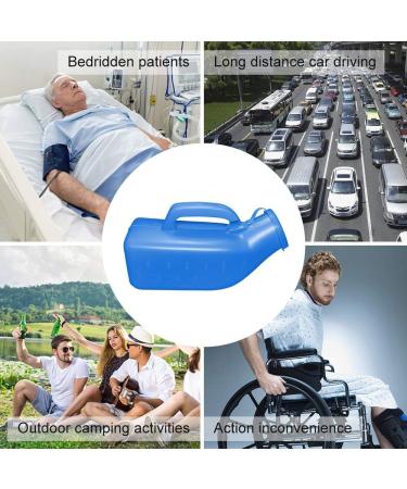Men's Urinals 2 Pack - 1200ml Portable Urine Collection for Hospital, Incontinence, Elderly - Travel Bottle, Blue - Buy Online on GoSupps.com