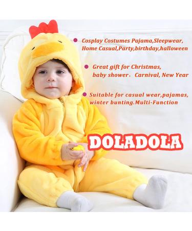 Doladola Baby Chick Hooded Onesie Pajamas - Infant Romper 0-3 Months - Buy Online on GoSupps.com
