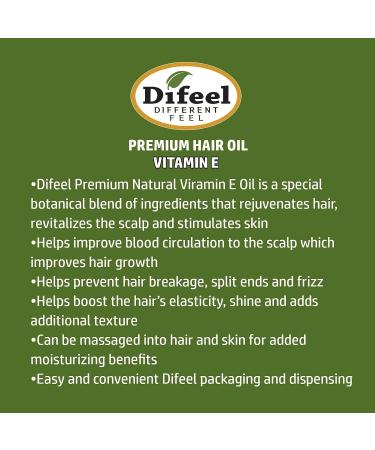 Difeel Premium Natural Hair Oil with Vitamin E - 2.5 oz - Buy Online on GoSupps.com