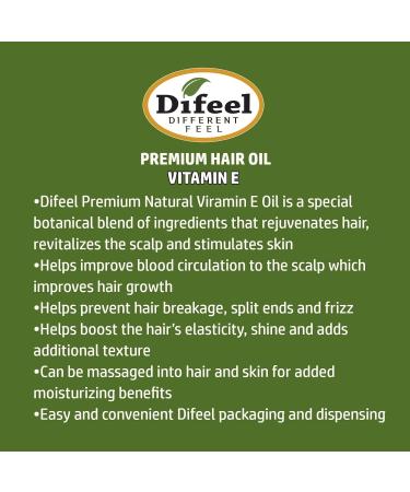 Difeel Premium Natural Hair Oil with Vitamin E - 7.1 oz (4-Pack) - Buy Online on GoSupps.com