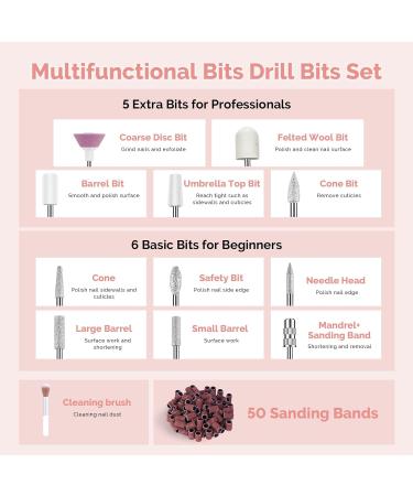 MelodySusie Electric Nail Drill Kit - 11 in 1 Cordless 25000RPM Professional Efile for Acrylic Nails - Portable Rechargeable Manicure Pedicure Tool (Gold) - Buy Online on GoSupps.com