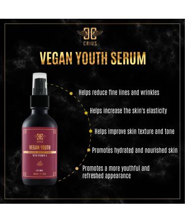 Vegan Youth Serum 2 Oz - Aloe & Retinol for Brightened Even Skin Texture | Paraben Free Non-GMO Made in USA - Buy Online on GoSupps.com