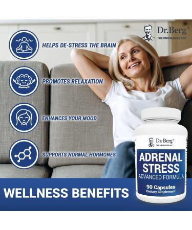 Dr. Berg's Adrenal Stress Advanced Formula - Adrenal Support Supplement - 90 Capsules - Buy Online on GoSupps.com