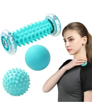 Foot massage roller set foot massage device foot massage roller 3-Set muscle roller & balls set innovative foot mass woard roller foot for hedgehuma for alleviation of sore muscles