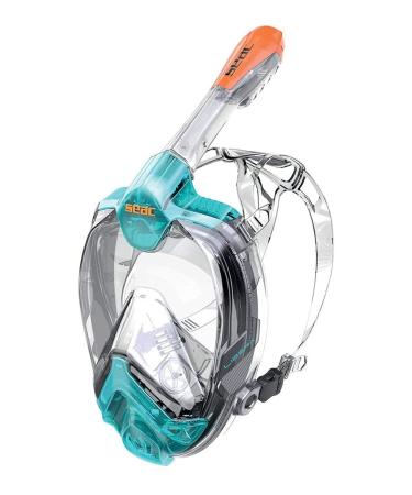 SEAC Libera, Full Face Snorkeling Mask aquamarine/orange Large-X-Large - Buy Online on GoSupps.com