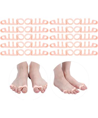 5-Toe Separator Set: Silicone Hallux Valgus Corrector & Bunion Pads - 10 Pairs for Hammer Toe Relief - Unisex Toe Stretcher for Yoga - White - Buy Online on GoSupps.com