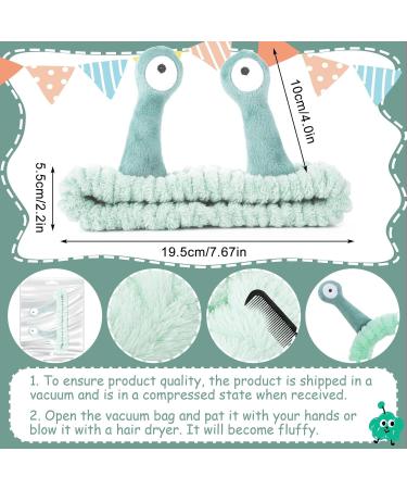 Molain Cute Cartoon Face Washing Headband - Fleece Elastic Hair Band for Women - Creative Spa & Makeup Accessory in Light Green - Buy Online on GoSupps.com