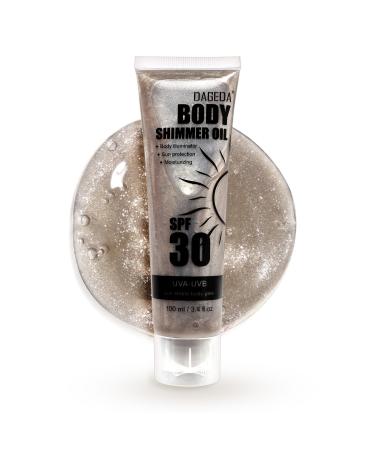 Prreal Shimmer Body Oil SPF 30 100ml Glittering sunscreen with Centella Asiatica extract and light body moisturizer non-sticky shimmering bronze sunscreen