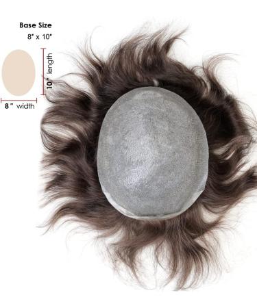 Lordhair Human Hairpiece For Men Hair Replacement System Color #4 Brown Mens Hair System Color4 - Buy Online on GoSupps.com