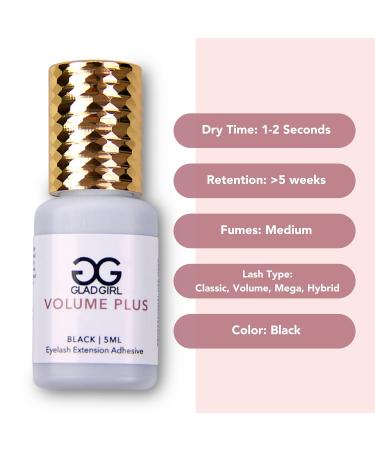Buy GladGirl False Eyelash Extension Glue - Volume Plus 5ml | Fast Drying Ultra Black Maximum Bond for Professional Results - Buy Online on GoSupps.com
