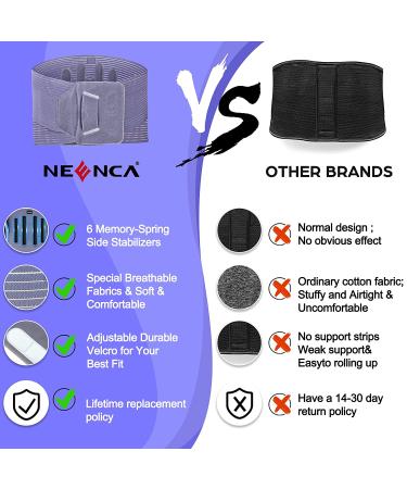 NEENCA Adjustable Magnet Lumbar Support Brace for Back Pain Relief - Spring Stabilizers, Air Mesh Wrap - Ideal for Herniated Disc, Sciatica, Scoliosis - X-Large - Buy Online on GoSupps.com