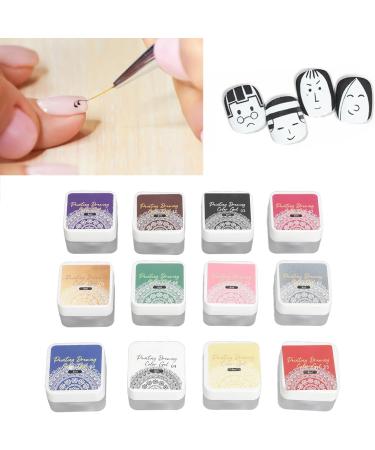 Solid Gel Nail Polish Painting Gel For Nail Art Gel Paint For Nails Art 12Colors Gel Paint Nail Art Kit Nail Art Drawing Gel For DIY Nail Art Design & Manicure Nail Salon - Buy Online on GoSupps.com