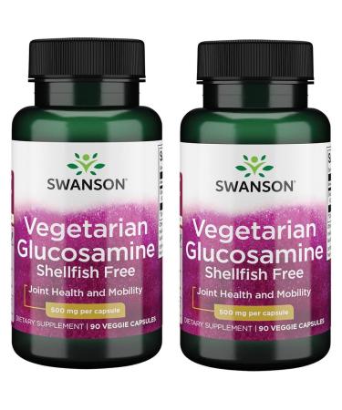 Swanson Vegetarian Glucosamine - Shellfish Free 500 Milligrams 90 Veg Capsules (2 Pack)