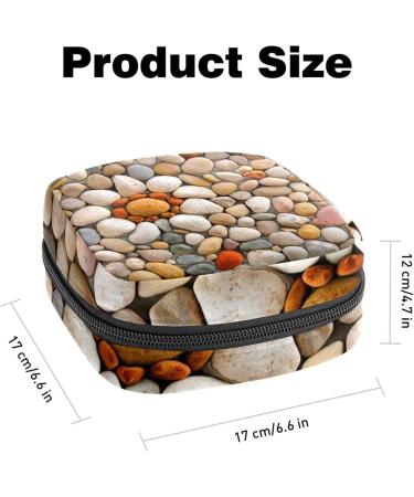 Bright Cobblestones Menstruation Pad Bag with Zipper - Stylish Women's Napkin & Tampon Storage Bags - Buy Online on GoSupps.com