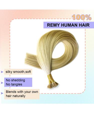 KOCONI 16 Inch Nano Ring Hair Extensions Real Human Hair Double Drawn Nano Beads Human Hair Extensions Nano Tip Hair Extensions Nano Rings Human Hair 50g 1g/Strand Ash Blonde With Light Blonde #P16/24 16 inch P16/24 - Buy Online on GoSupps.com
