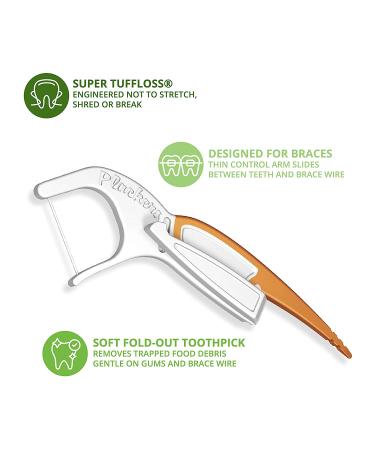 Plackers Orthopick Dental Floss Picks for Braces - 36 Count (Pack of 4) | Orthodontic Flossing Solution - Buy Online on GoSupps.com