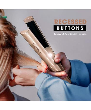 2-in-1 Hair Straightener & Curler for Black Women - Professional Ionic Flat Iron, 1 Inch Gold - Buy Online on GoSupps.com