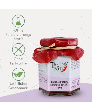 Tasty Pott Fruit Spreads Sweet Choice Various Spreads I Handmade I Strawberries I Blueberries I Cherries I Mango (Strawberry Ma-Ki Pott) - Buy Online on GoSupps.com