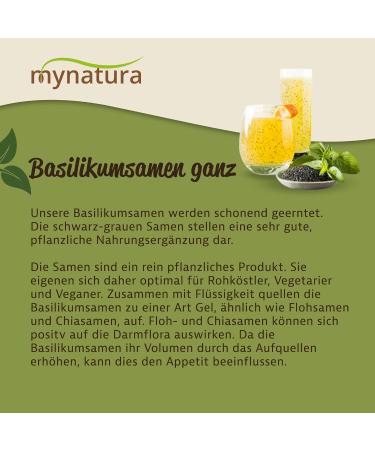 Jeske Sports Supplies Mynatura Falooda Organic basil seed basil seeds smoothie vegan herbs raw food salad dressing bag 2 x 500 g - Buy Online on GoSupps.com