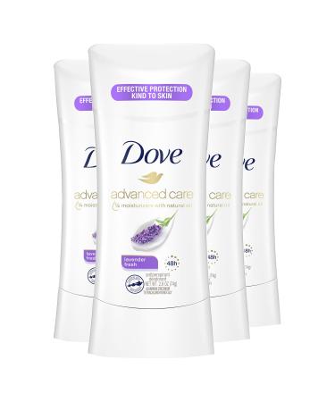Dove Advanced Care Antiperspirant Deodorant Stick for Women Lavender Fresh for 48 Hour Protection And Soft And Comfortable Underarms 2.6 Ounce (Pack of 4)