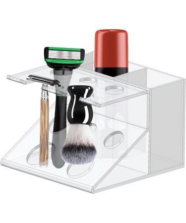 Premium Acrylic Razor Holder & Organizer Stand | Large Capacity for Razors Brushes & Toothbrushes | Durable Transparent Shaving Storage - Buy Online on GoSupps.com