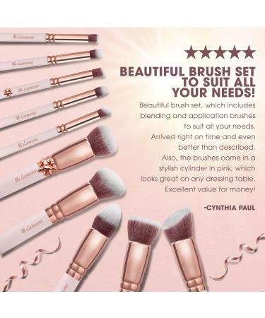 10 Pc Kabuki Makeup Brush Set with Premium Synthetic Bristles - Ideal for Liquid, Cream, or Mineral Products - Foundation, Powder, Blush, Concealer, Contour Brushes for Eye and Face Cosmetic Rose - Buy Online on GoSupps.com
