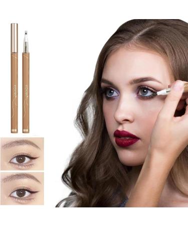 Double Tip Waterproof Eyeliner Korean Makeup Bottom Lash Pencil 0.01 mm Very Fine Liquid Eyeliner Natural Clear Makeup Quick Dry Long Lasting Eyeliner Waterproof Eyeliner High Fit C: Tea Brown - Buy Online on GoSupps.com