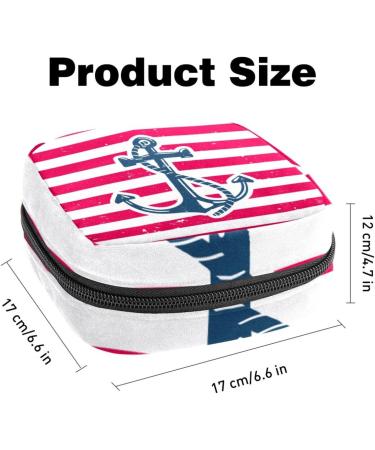 Shop Colorful Storage Bags for Women's Bandages & Menstrual Products - Sea Anchor & Stripes Design | Portable Holder for School & Office - Buy Online on GoSupps.com