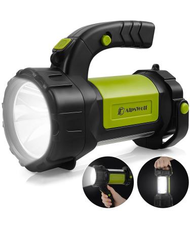 Camping Lantern Rechargeable, AlpsWolf LED Flashlight Spotlight Lantern with 800LM, 3600 Capacity Battery Powered, Portable Bright Camping Light for Emergency, Outdoor Hiking, Power Outages Green
