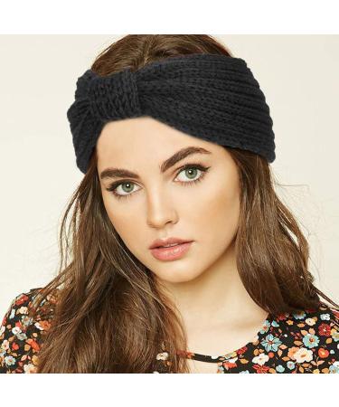 DRESHOW 6 Pieces Women Warm Knitted Headband Winter Ear Warmer Crochet Head Wraps Thick Cable Headband - Buy Online on GoSupps.com